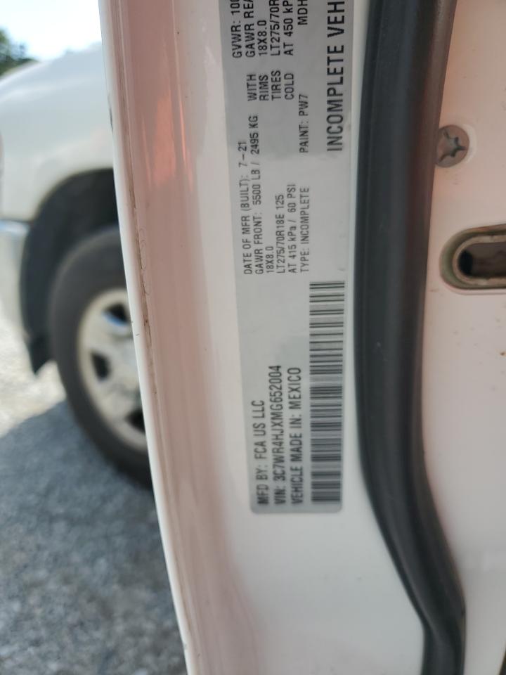 2021 Ram 2500 Tradesman VIN: 3C7WR4HJXMG652004 Lot: 62920415