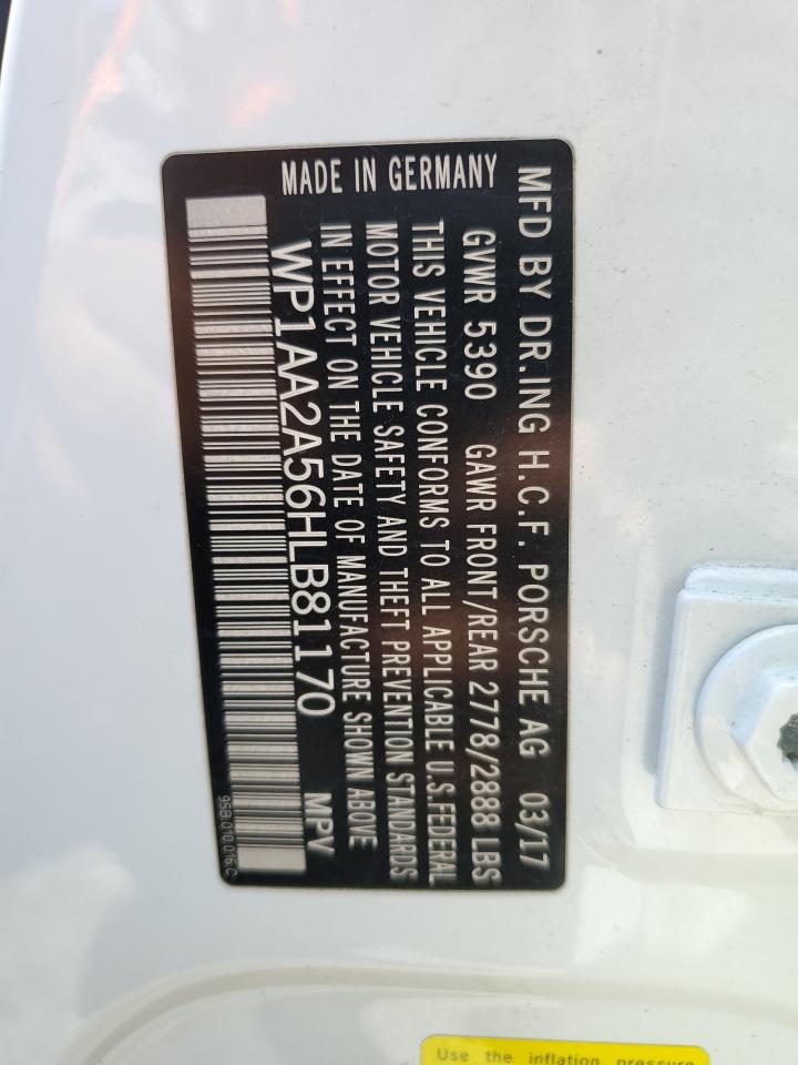 2017 Porsche Macan VIN: WP1AA2A56HLB81170 Lot: 63791615