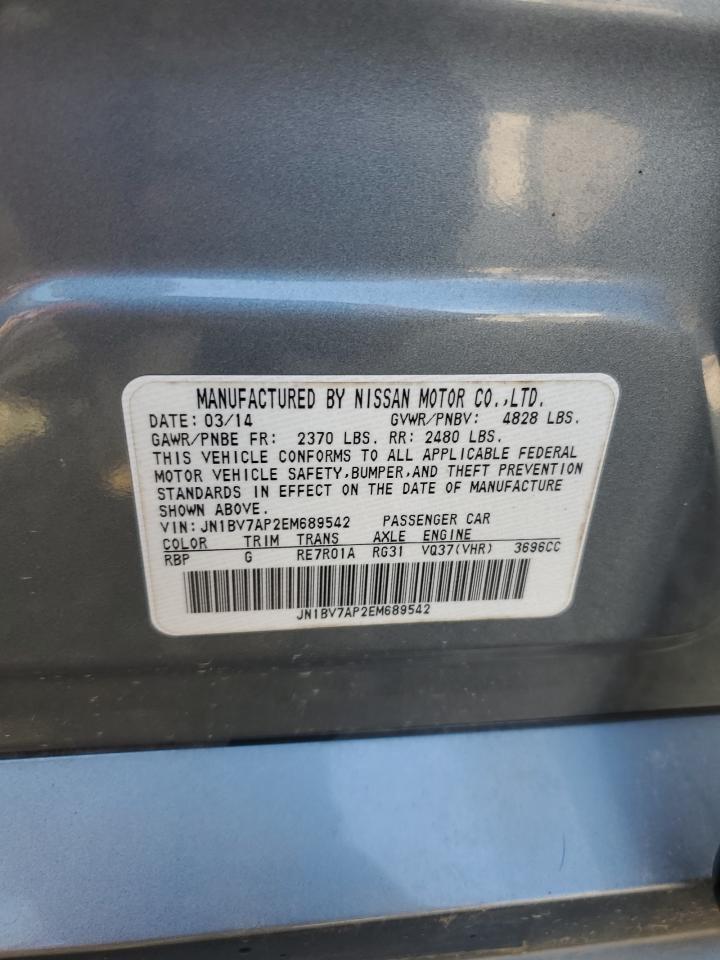 2014 Infiniti Q50 Base VIN: JN1BV7AP2EM689542 Lot: 64729195