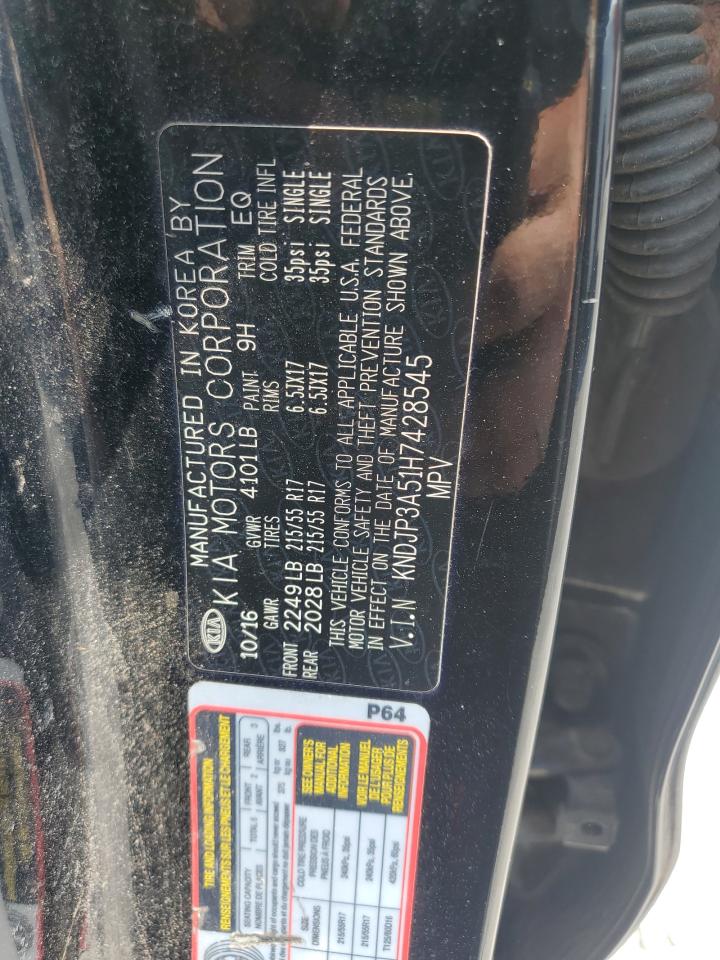 2017 Kia Soul + VIN: KNDJP3A51H7428545 Lot: 66930325