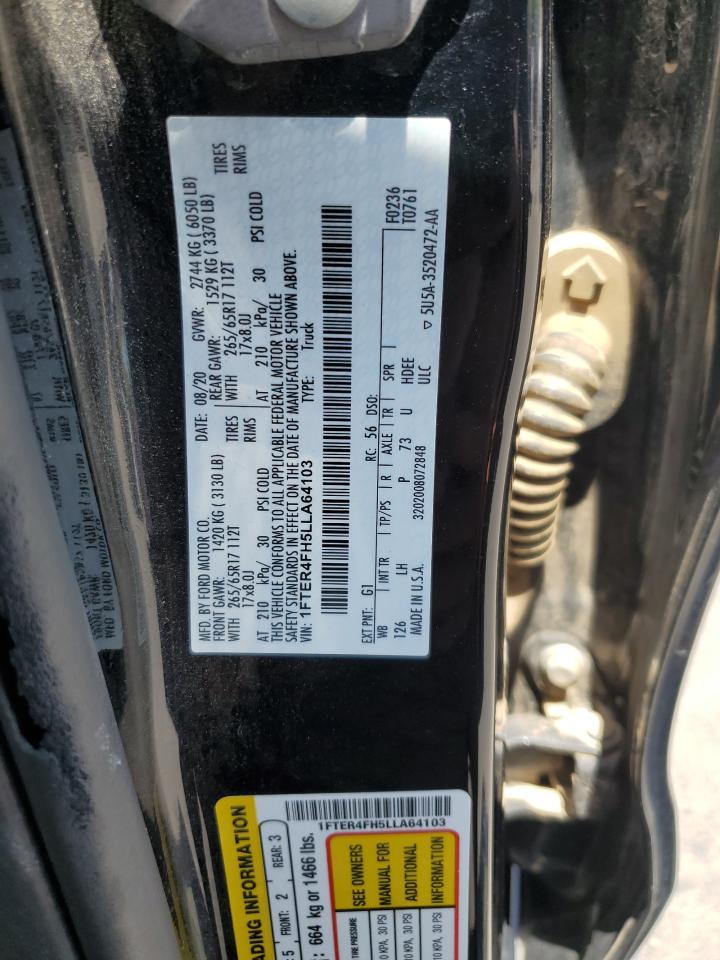 2020 Ford Ranger Xl VIN: 1FTER4FH5LLA64103 Lot: 64106105