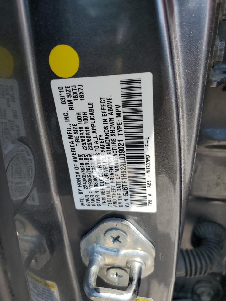 2010 Honda Accord Crosstour Exl VIN: 5J6TF1H52AL009021 Lot: 63449045