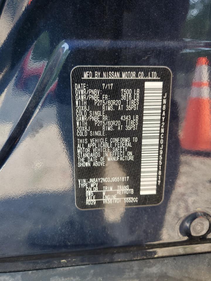 2018 Nissan Armada Sv VIN: JN8AY2NC0J9551817 Lot: 65695615