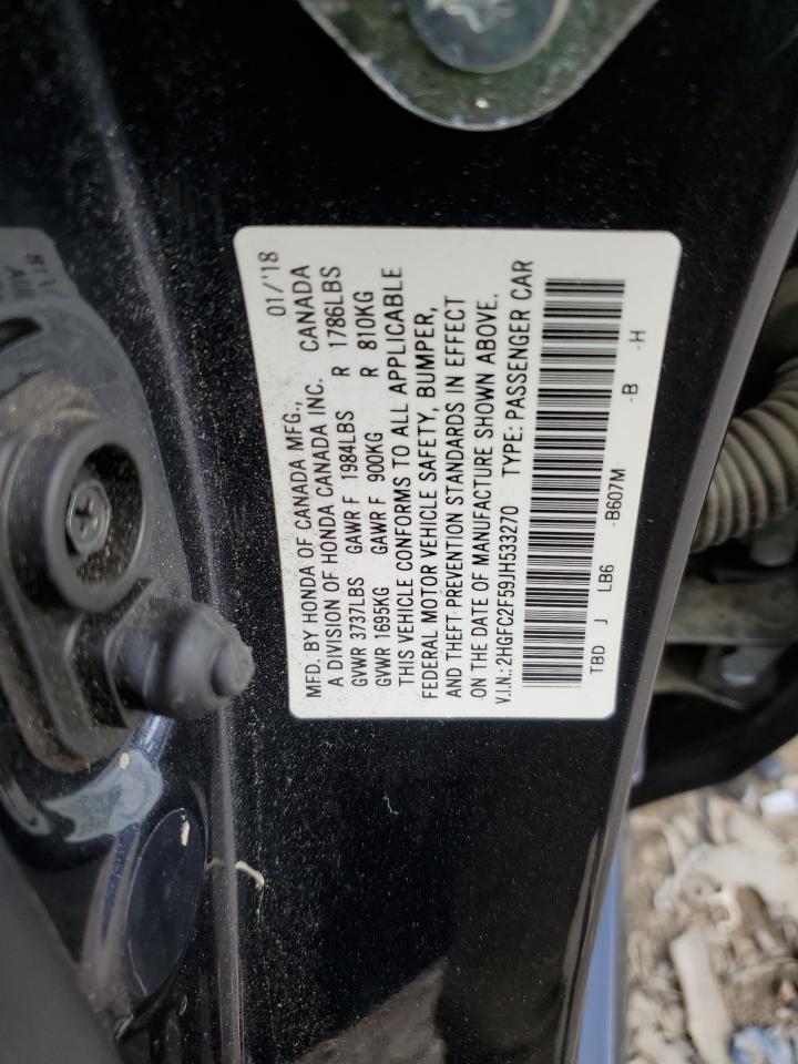 2018 Honda Civic Lx VIN: 2HGFC2F59JH533270 Lot: 65203745