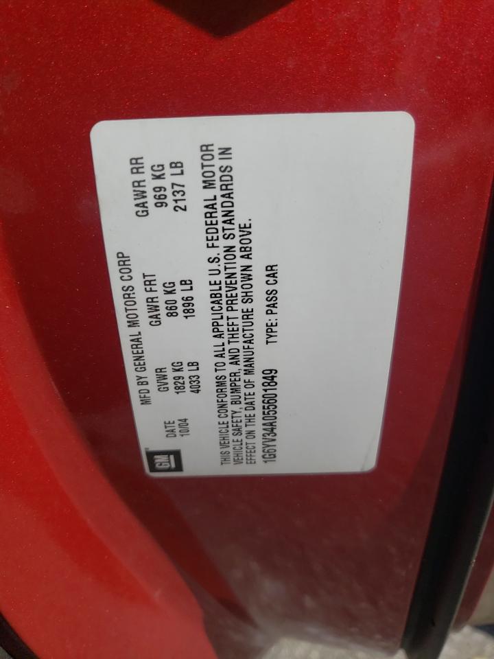 2005 Cadillac Xlr VIN: 1G6YV34A055601849 Lot: 63840105
