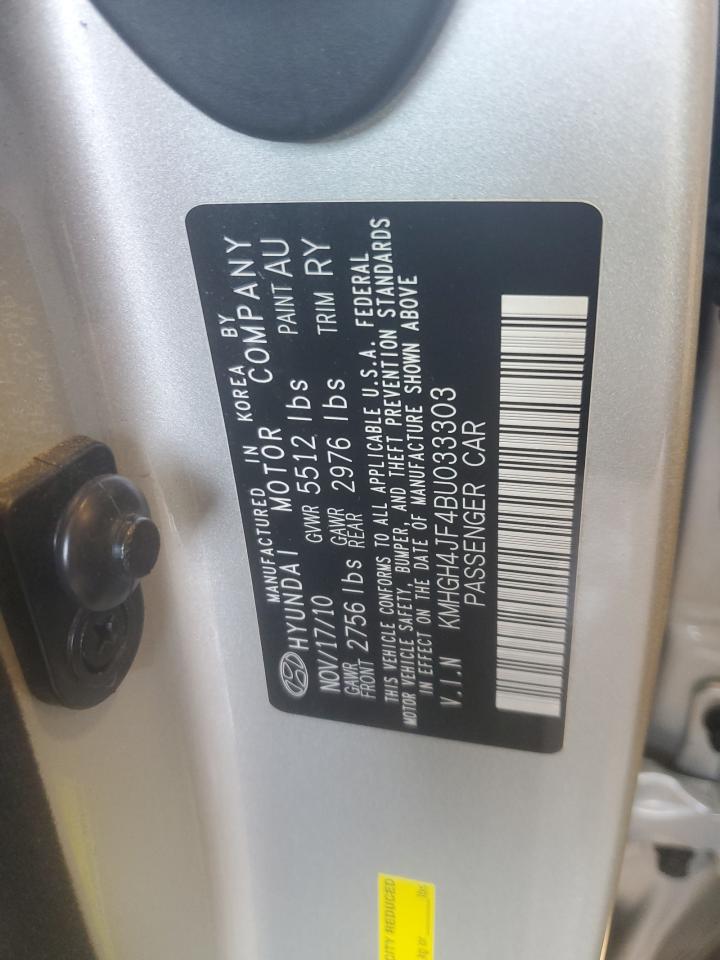 2011 Hyundai Equus Signature VIN: KMHGH4JF4BU033303 Lot: 63843325