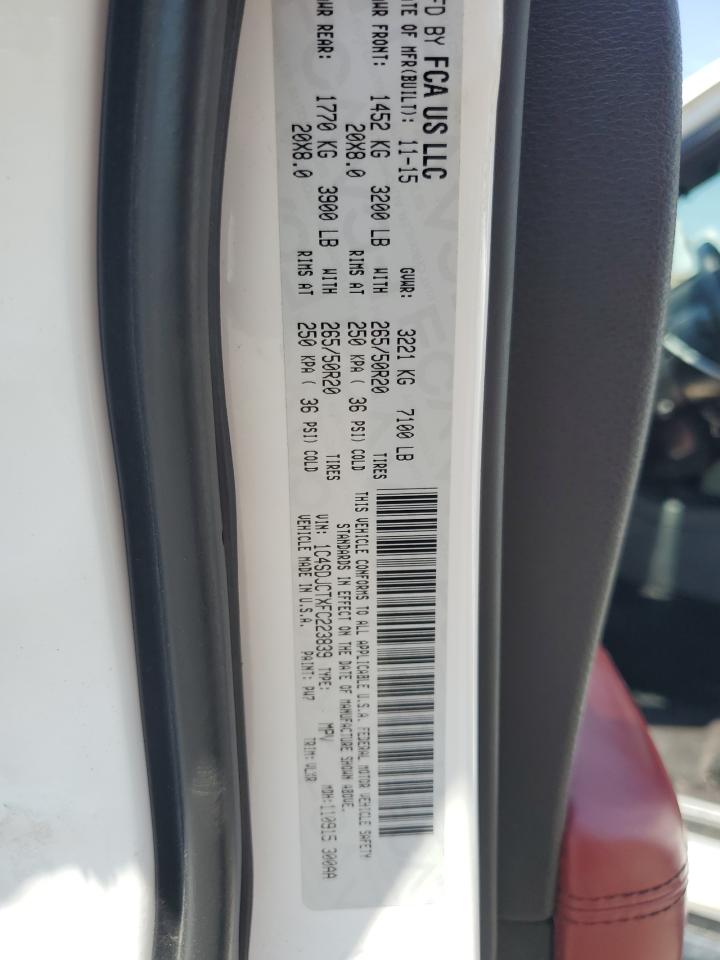 2015 Dodge Durango R/T VIN: 1C4SDJCTXFC223839 Lot: 64628845