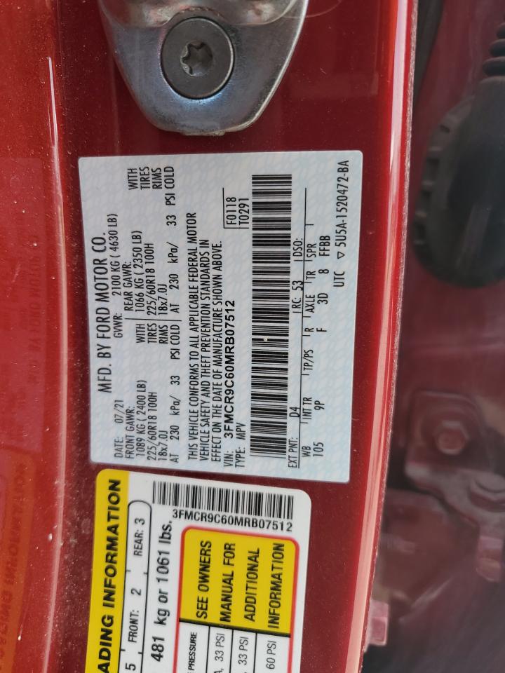 2021 Ford Bronco Sport Outer Banks VIN: 3FMCR9C60MRB07512 Lot: 63368285