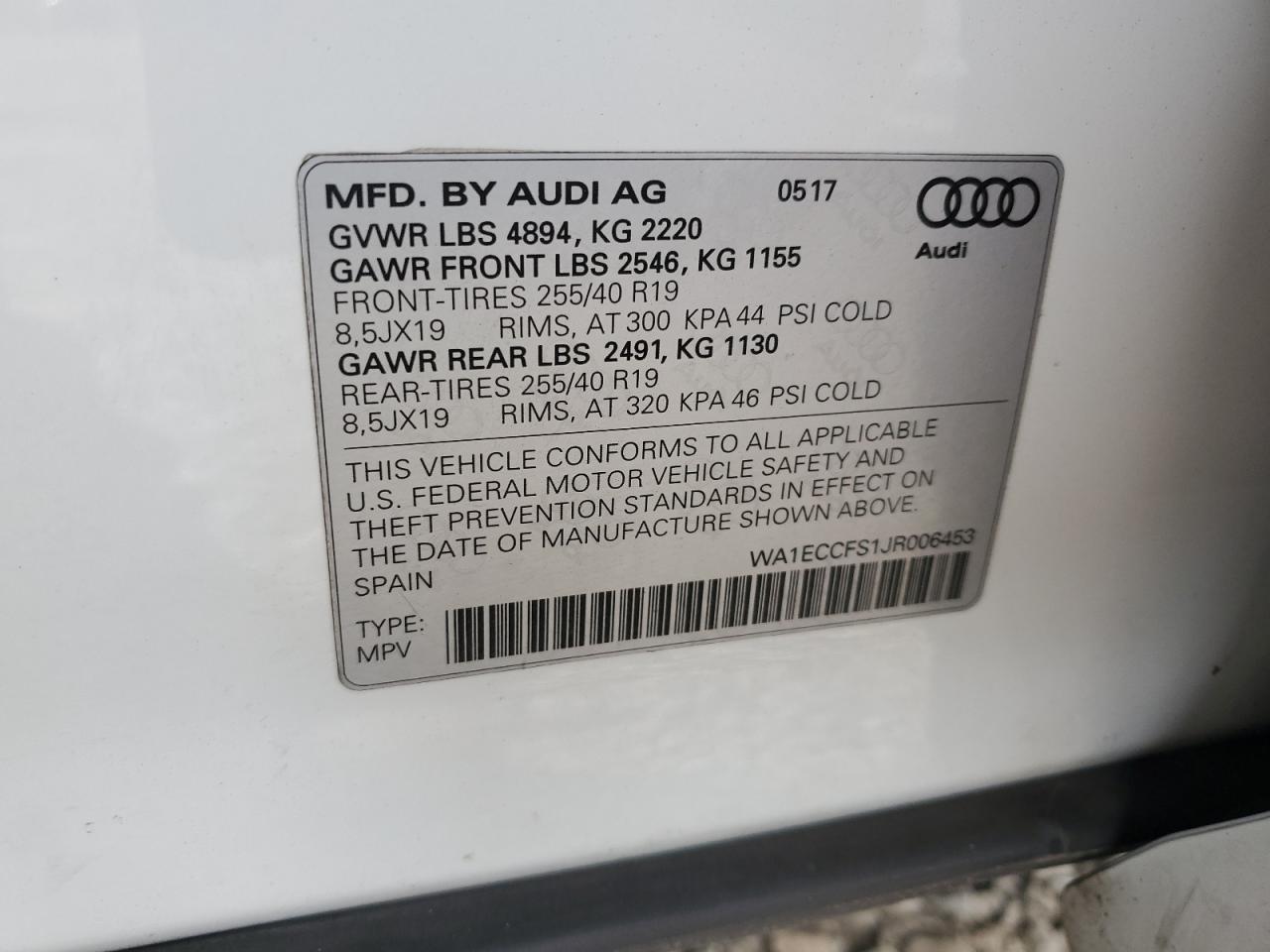 2018 Audi Q3 Premium VIN: WA1ECCFS1JR006453 Lot: 62945605