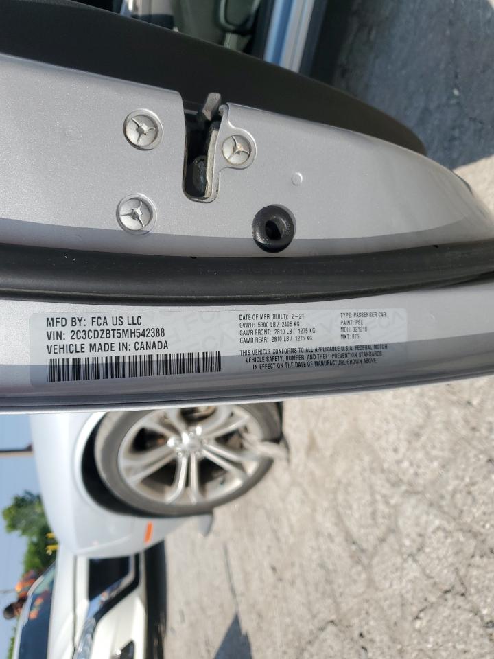 2021 Dodge Challenger R/T VIN: 2C3CDZBT5MH542388 Lot: 66001755