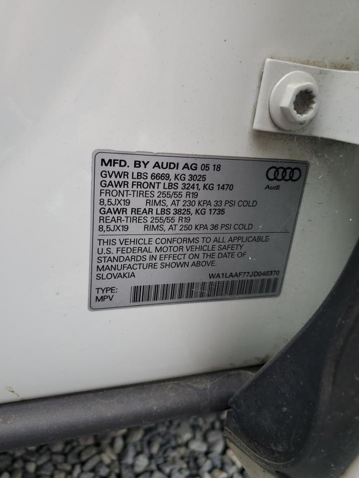 2018 Audi Q7 Premium Plus VIN: WA1LAAF77JD046370 Lot: 64302635