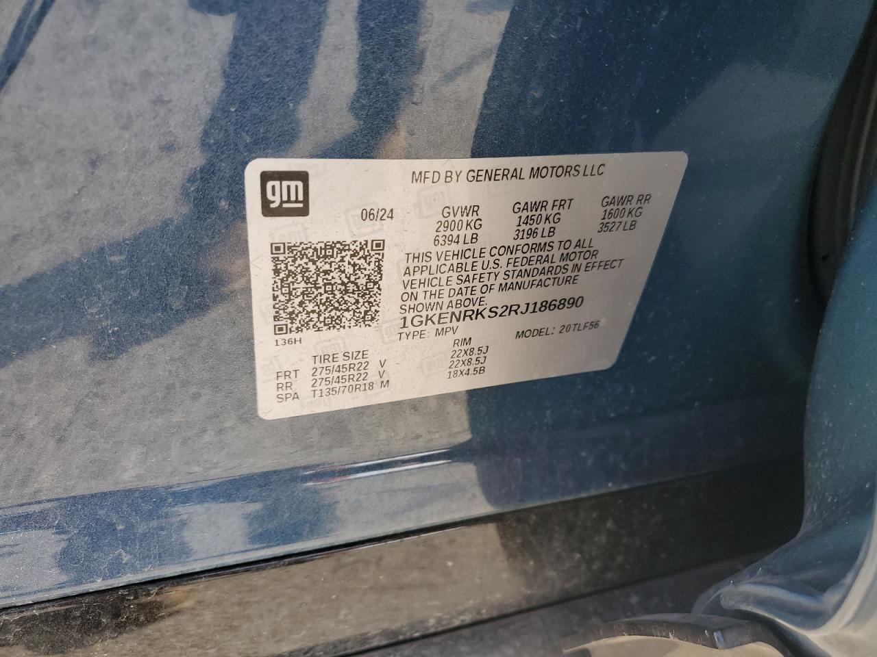 1gkenrks2rj186890 1GKENRKS2RJ186890 2024 GMC Acadia Denali
