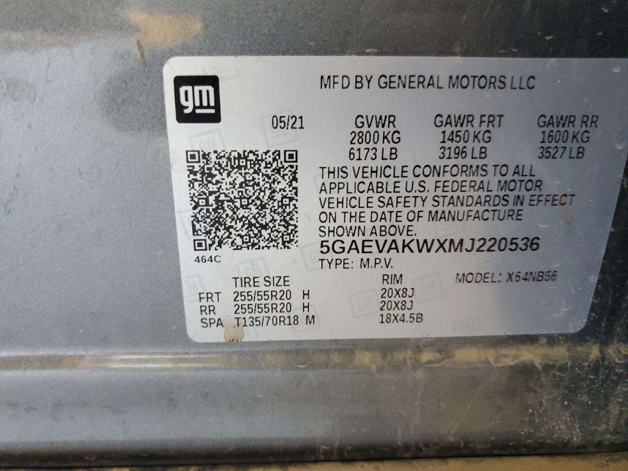 2021 Buick Enclave Essence VIN: 5GAEVAKWXMJ220536 Lot: 63590685