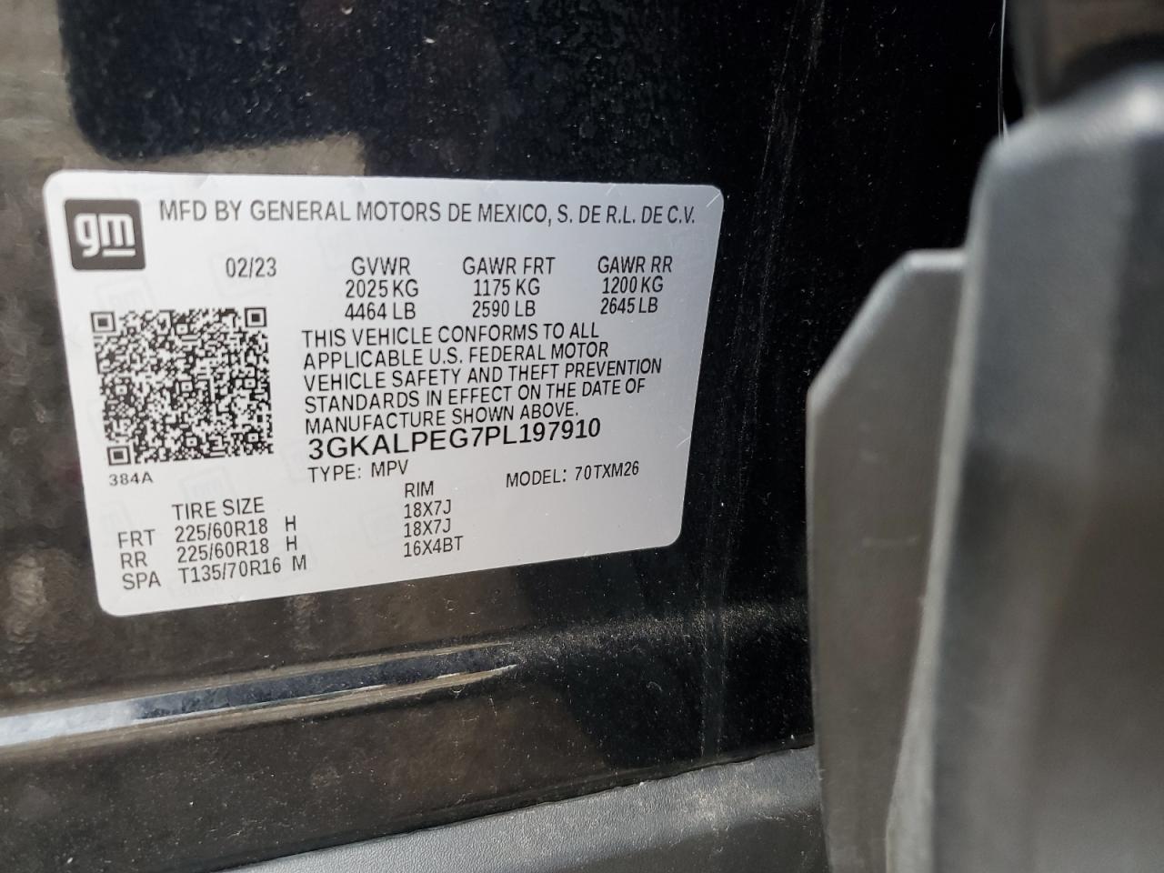 2023 GMC Terrain Slt VIN: 3GKALPEG7PL197910 Lot: 65345015