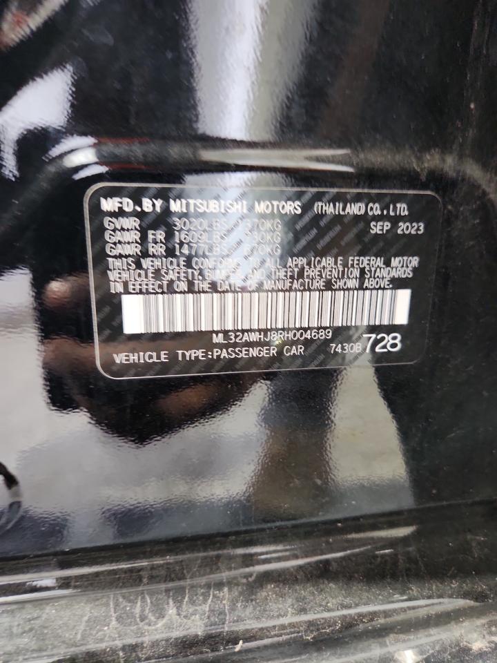2024 Mitsubishi Mirage Se VIN: ML32AWHJ8RH004689 Lot: 64397655