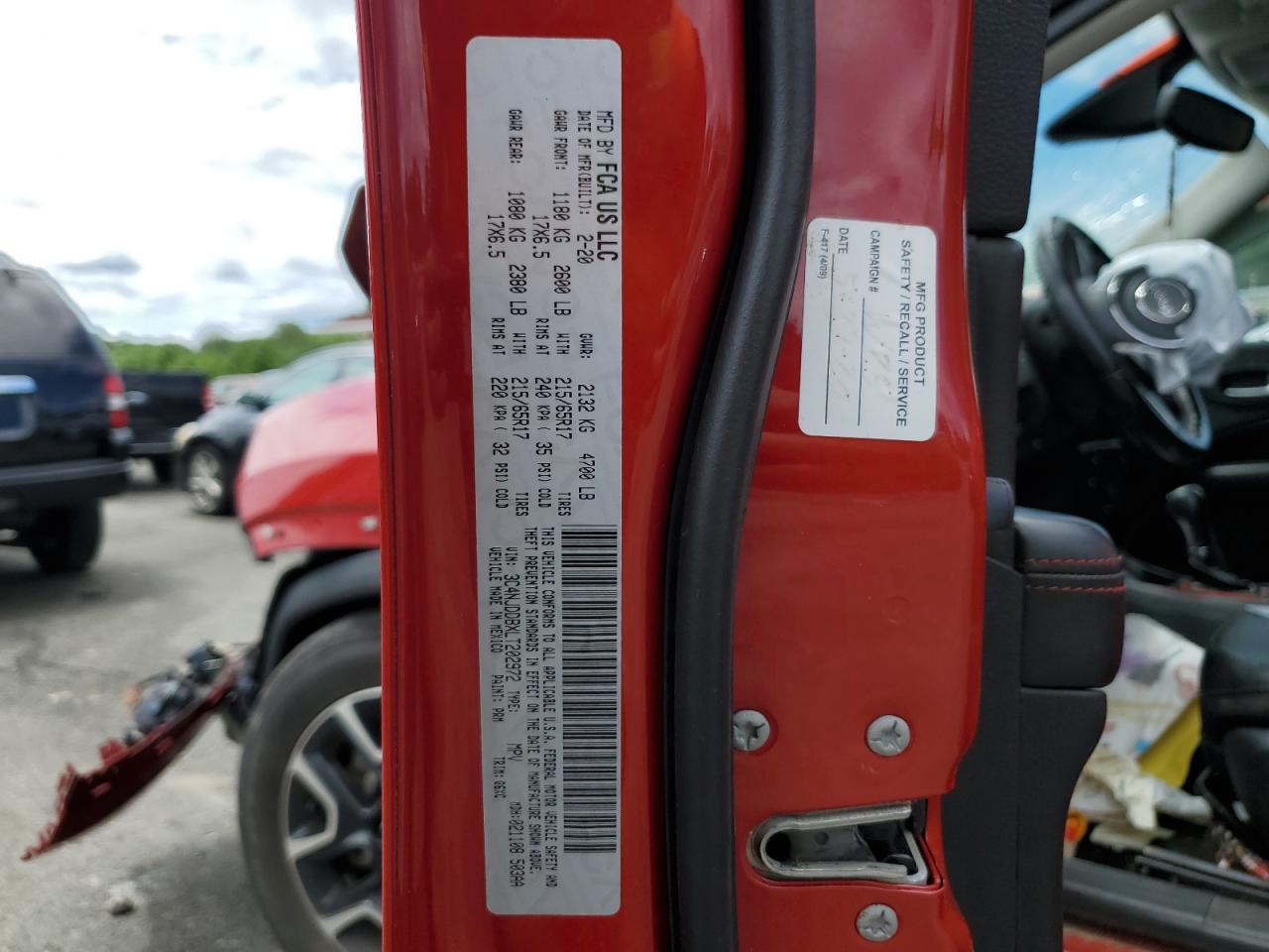 2020 Jeep Compass Trailhawk VIN: 3C4NJDDBXLT202972 Lot: 65580265