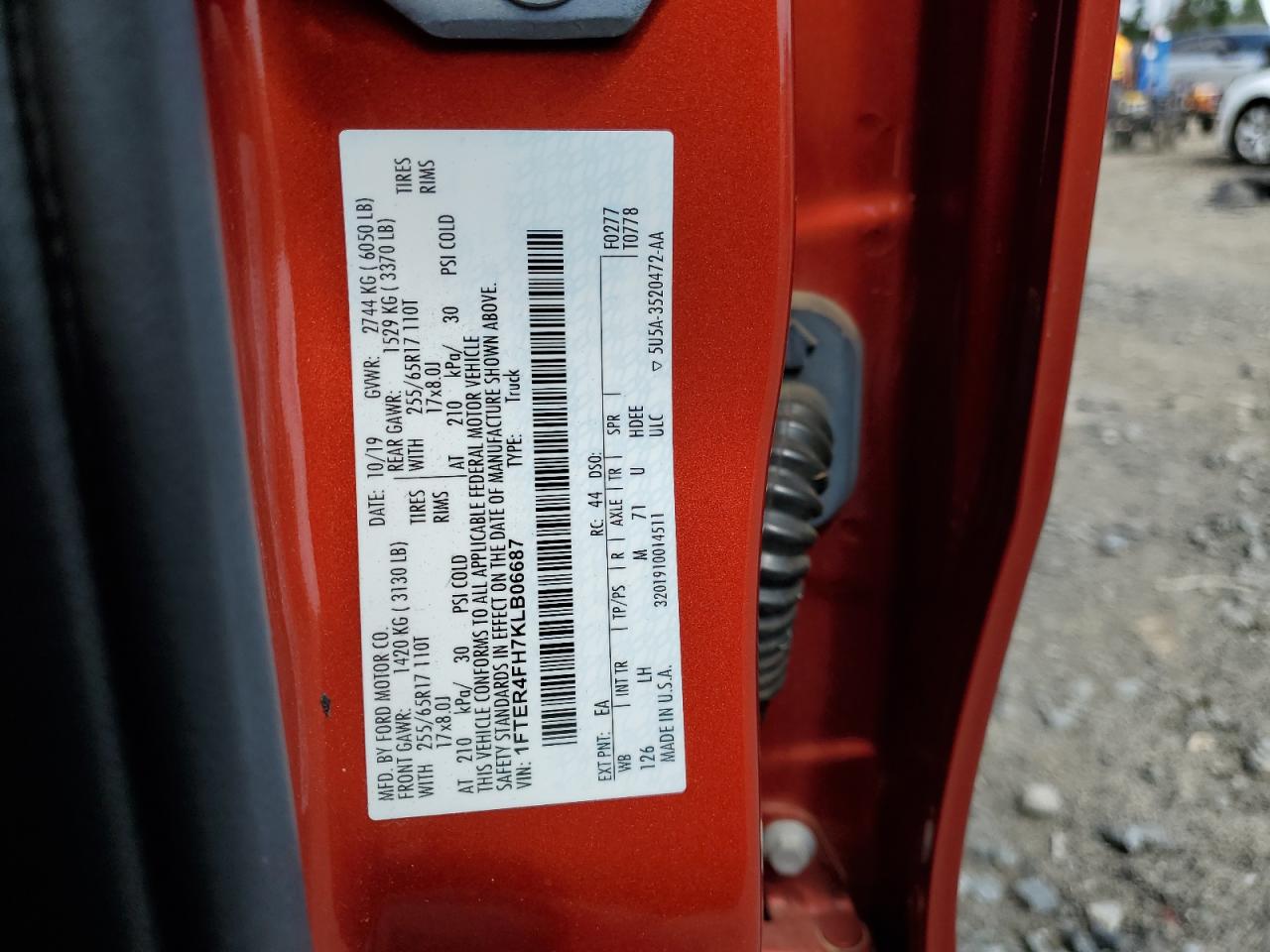 2019 Ford Ranger Xl VIN: 1FTER4FH7KLB06687 Lot: 64516165