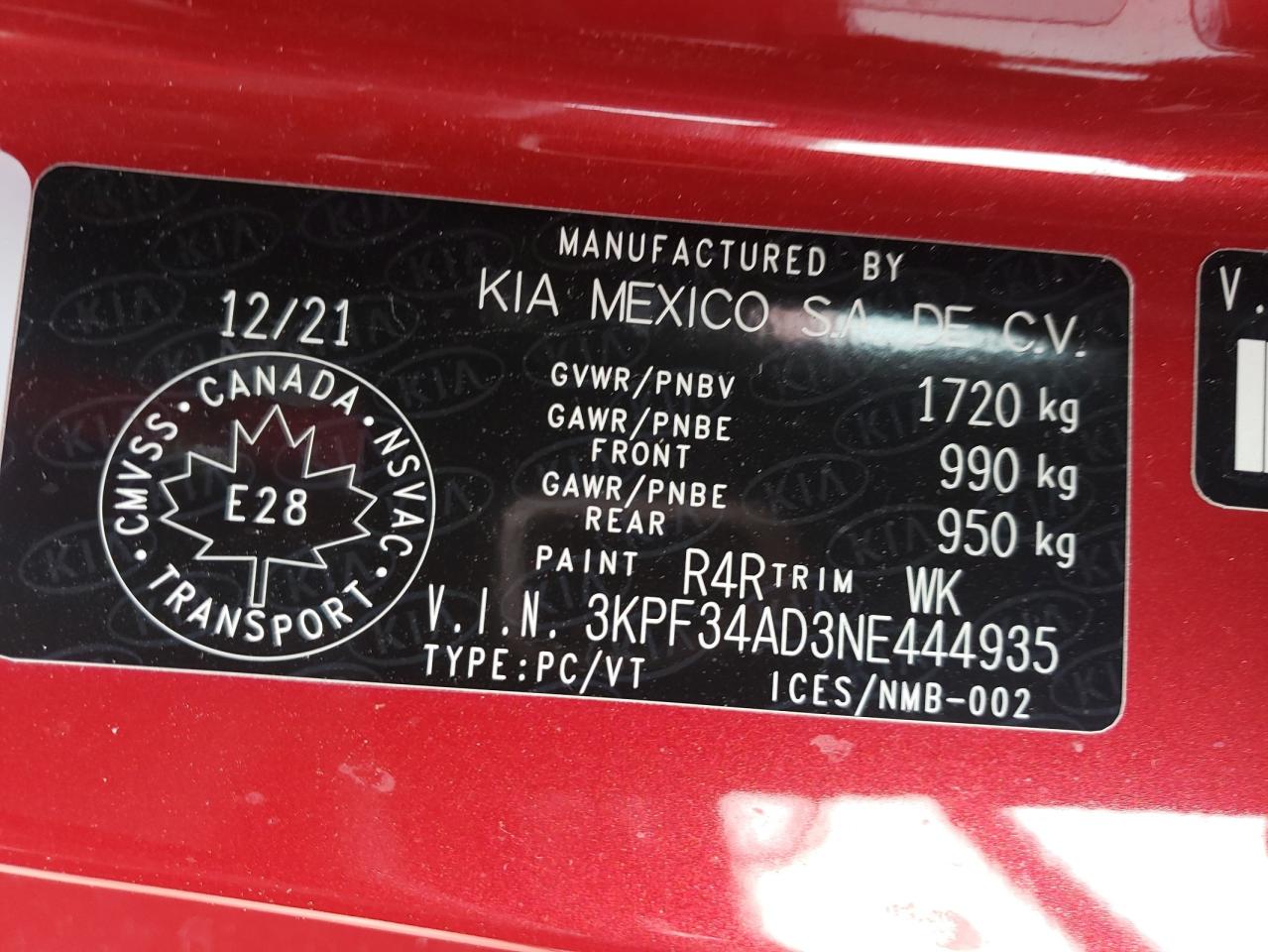 3KPF34AD3NE444935 2022 Kia Forte Gt Line