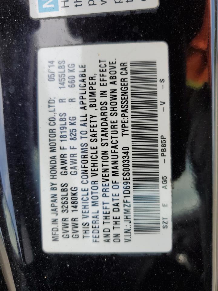 2014 Honda Cr-Z Ex VIN: JHMZF1D69ES003340 Lot: 65891235