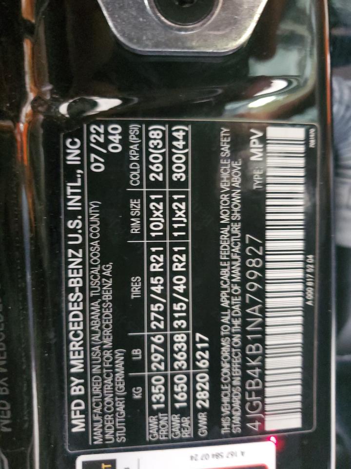 2022 Mercedes-Benz Gle 350 4Matic VIN: 4JGFB4KB1NA799827 Lot: 65616815