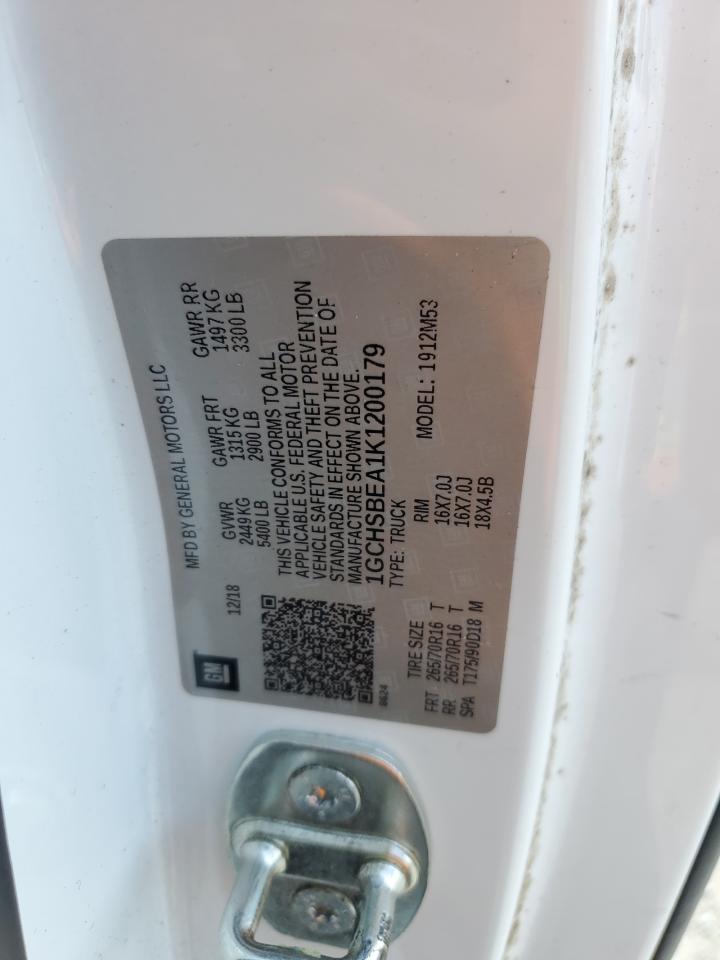 2019 Chevrolet Colorado VIN: 1GCHSBEA1K1200179 Lot: 65687485