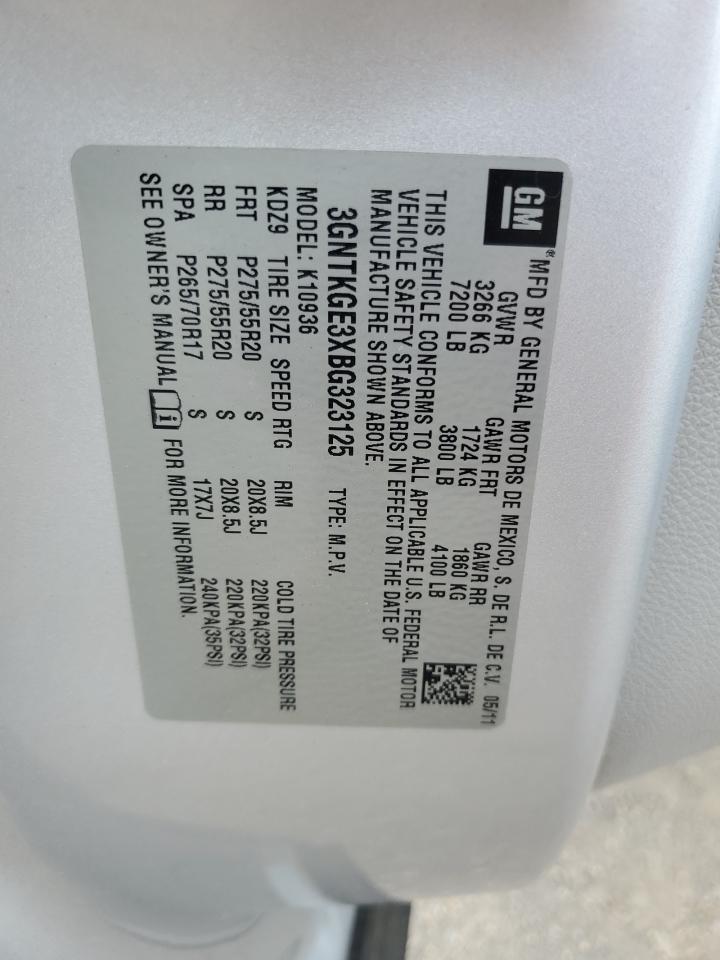2011 Chevrolet Avalanche Ltz VIN: 3GNTKGE3XBG323125 Lot: 63481755