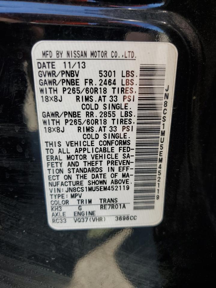2014 Infiniti Qx70 VIN: JN8CS1MU5EM452119 Lot: 64243875