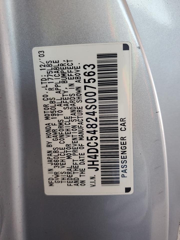 2004 Acura Rsx VIN: JH4DC54824S007563 Lot: 64147535