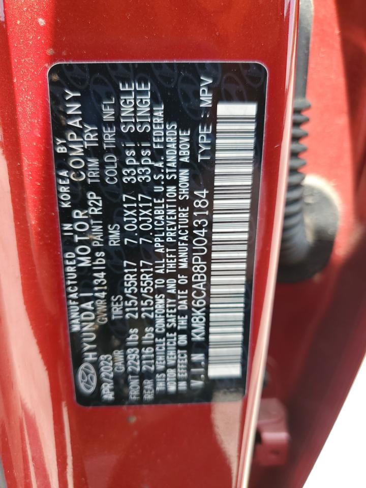 2023 Hyundai Kona Sel VIN: KM8K6CAB8PU043184 Lot: 64497115