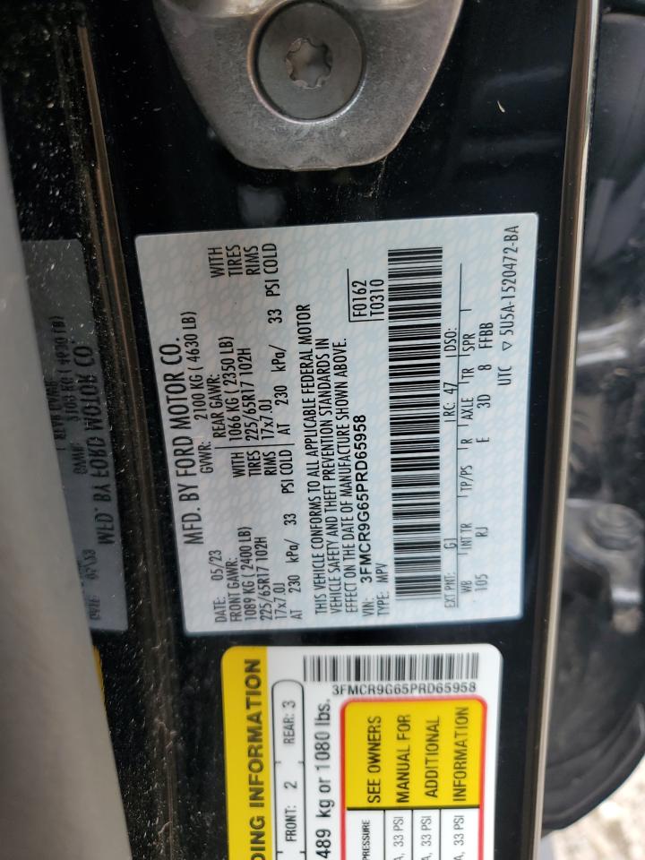 2023 Ford Bronco Sport Heritage VIN: 3FMCR9G65PRD65958 Lot: 65396365