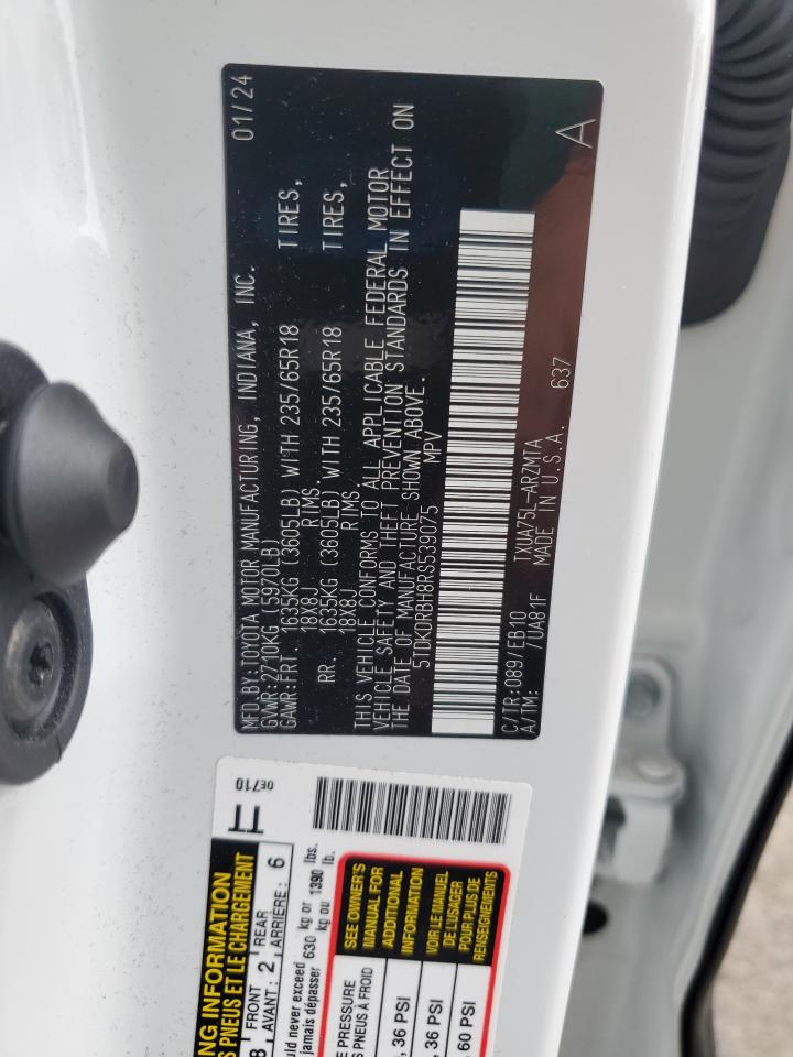 2024 Toyota Highlander Le VIN: 5TDKDRBH8RS539075 Lot: 65503765