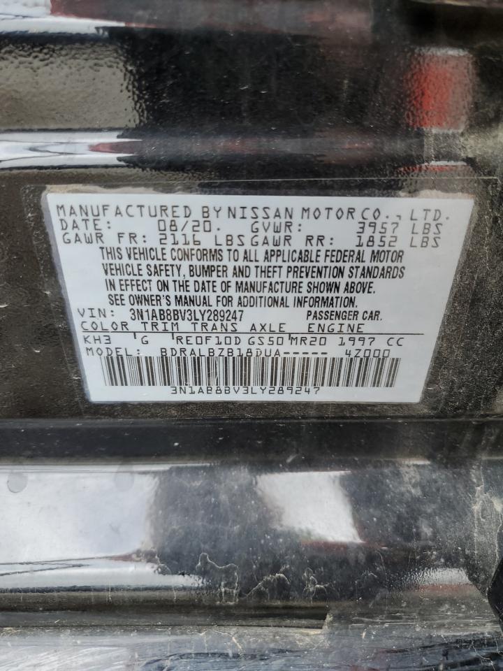 2020 Nissan Sentra S VIN: 3N1AB8BV3LY289247 Lot: 66642385