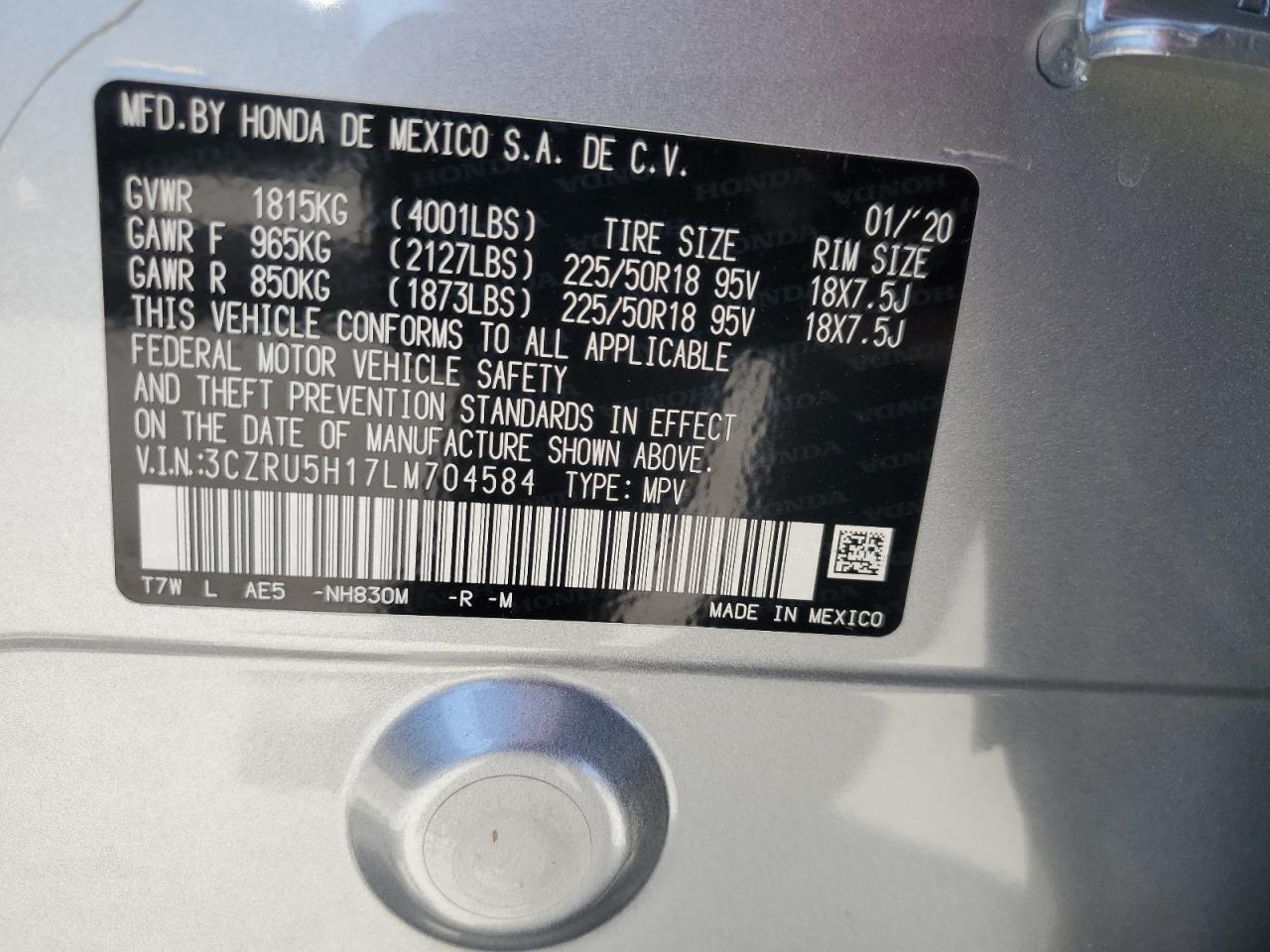 2020 Honda Hr-V Sport VIN: 3CZRU5H17LM704584 Lot: 64391525