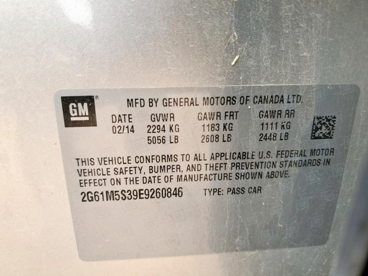 2014 Cadillac Xts Luxury Collection VIN: 2G61M5S39E9260846 Lot: 63433515