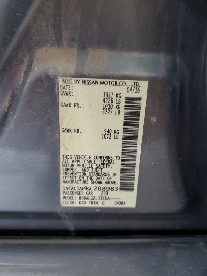 2016 Nissan Altima 2.5 VIN: 1N4AL3AP9GC208983 Lot: 64621975