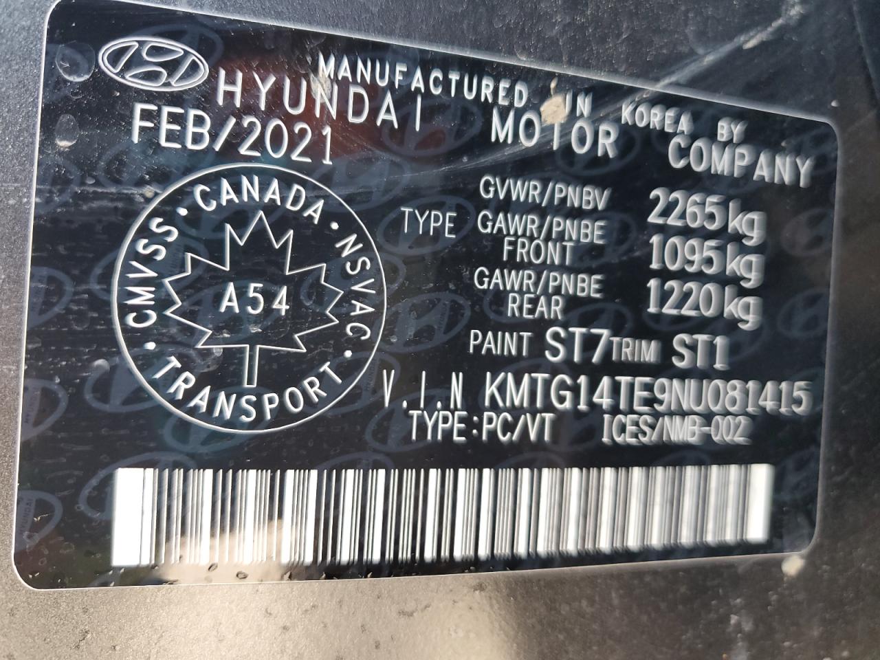 2022 Genesis G70 Launch Edition VIN: KMTG14TE9NU081415 Lot: 64786475