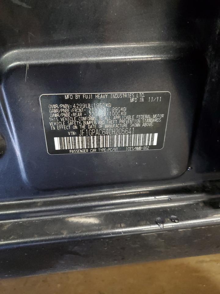 2012 Subaru Impreza Premium VIN: JF1GPAC64CH205641 Lot: 63972765