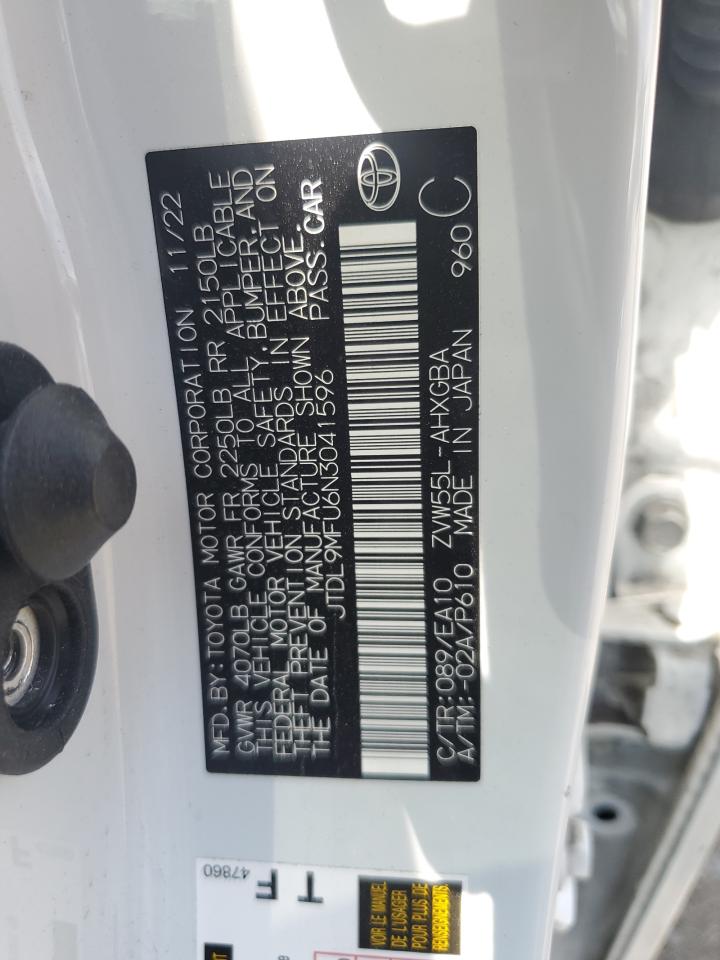 2022 Toyota Prius Le VIN: JTDL9MFU6N3041596 Lot: 65184095