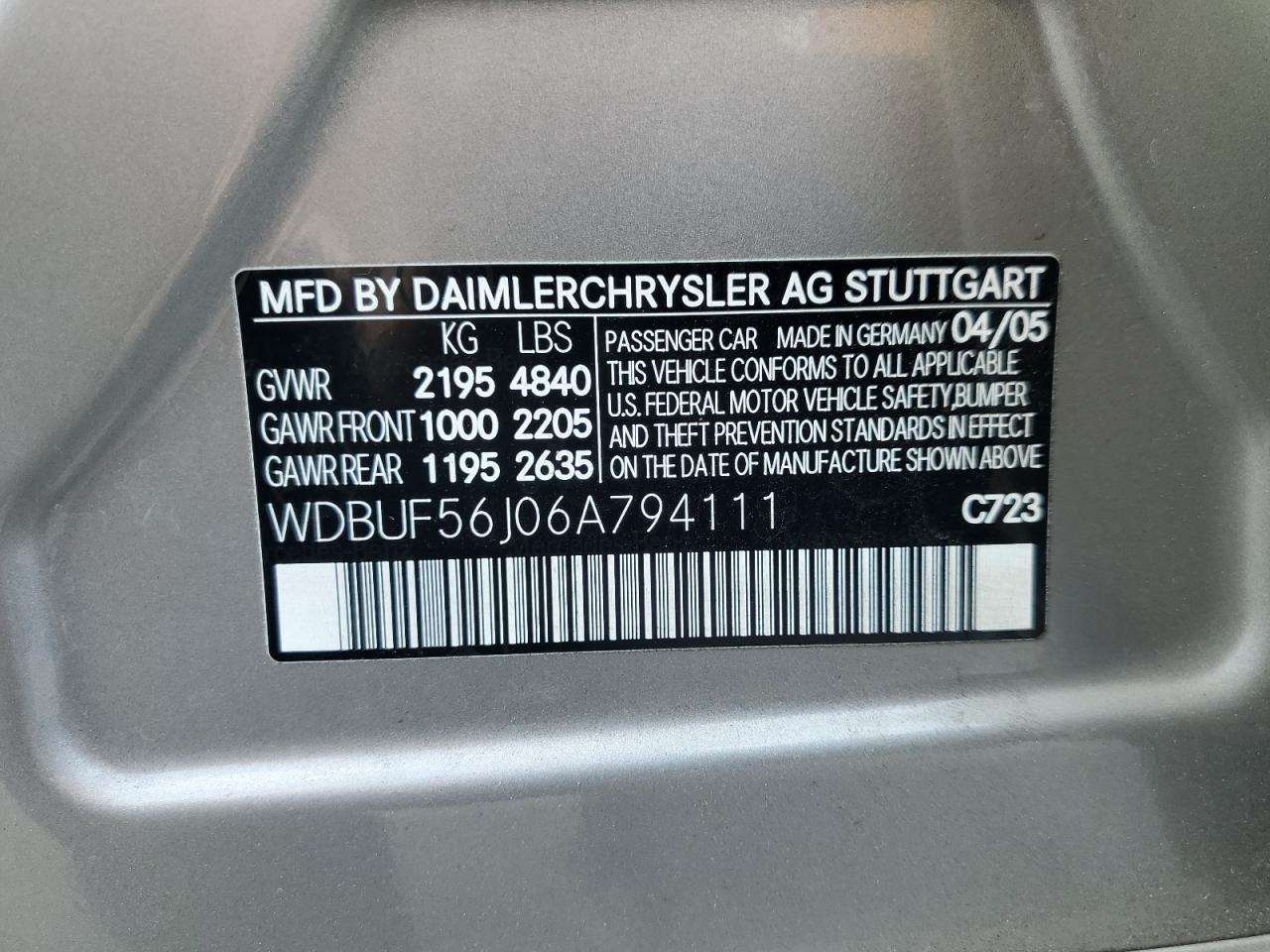 wdbuf56j06a794111 WDBUF56J06A794111 2006 Mercedes-Benz E 350