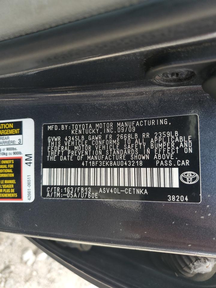 2010 Toyota Camry Base VIN: 4T1BF3EK8AU043218 Lot: 65462075