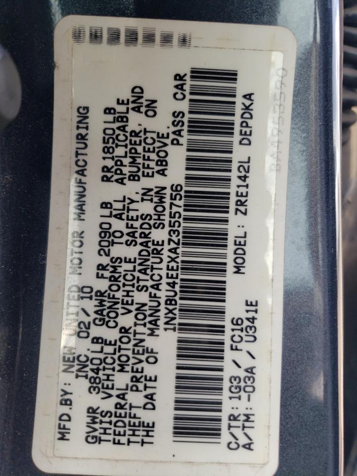 2010 Toyota Corolla Base VIN: 1NXBU4EEXAZ355756 Lot: 65017265