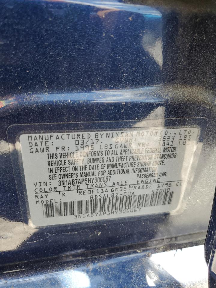 2017 Nissan Sentra S VIN: 3N1AB7AP5HY306067 Lot: 63825155