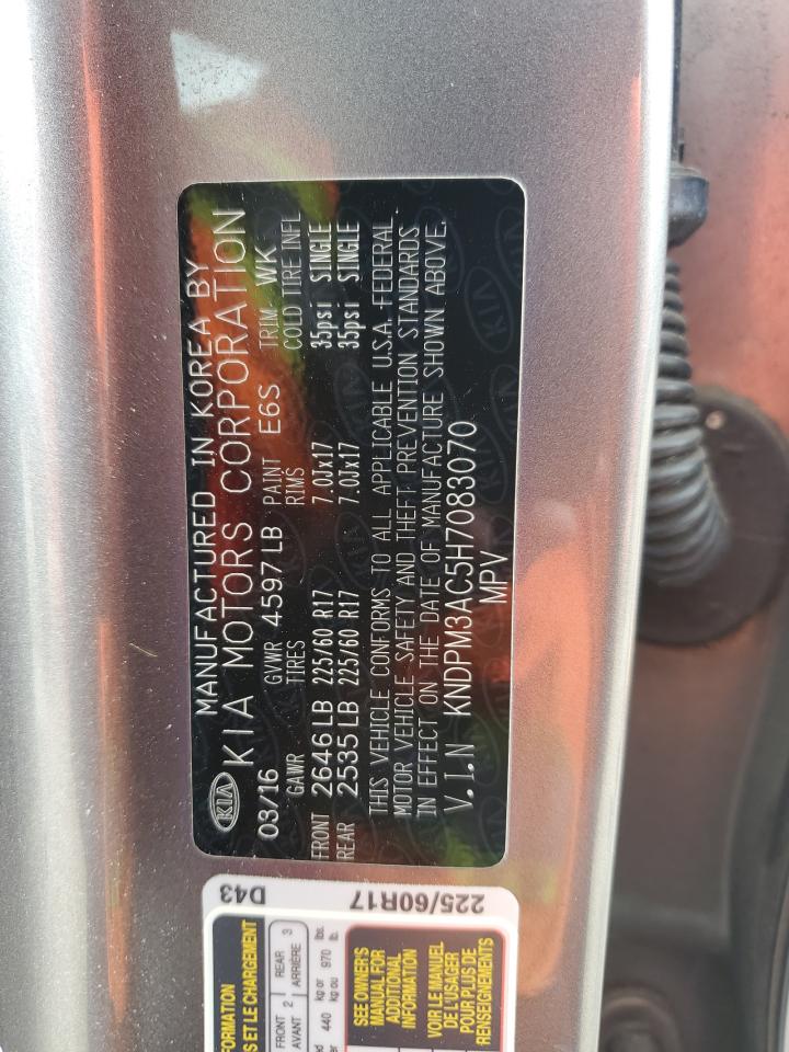 2017 Kia Sportage Lx VIN: KNDPM3AC5H7083070 Lot: 64821775