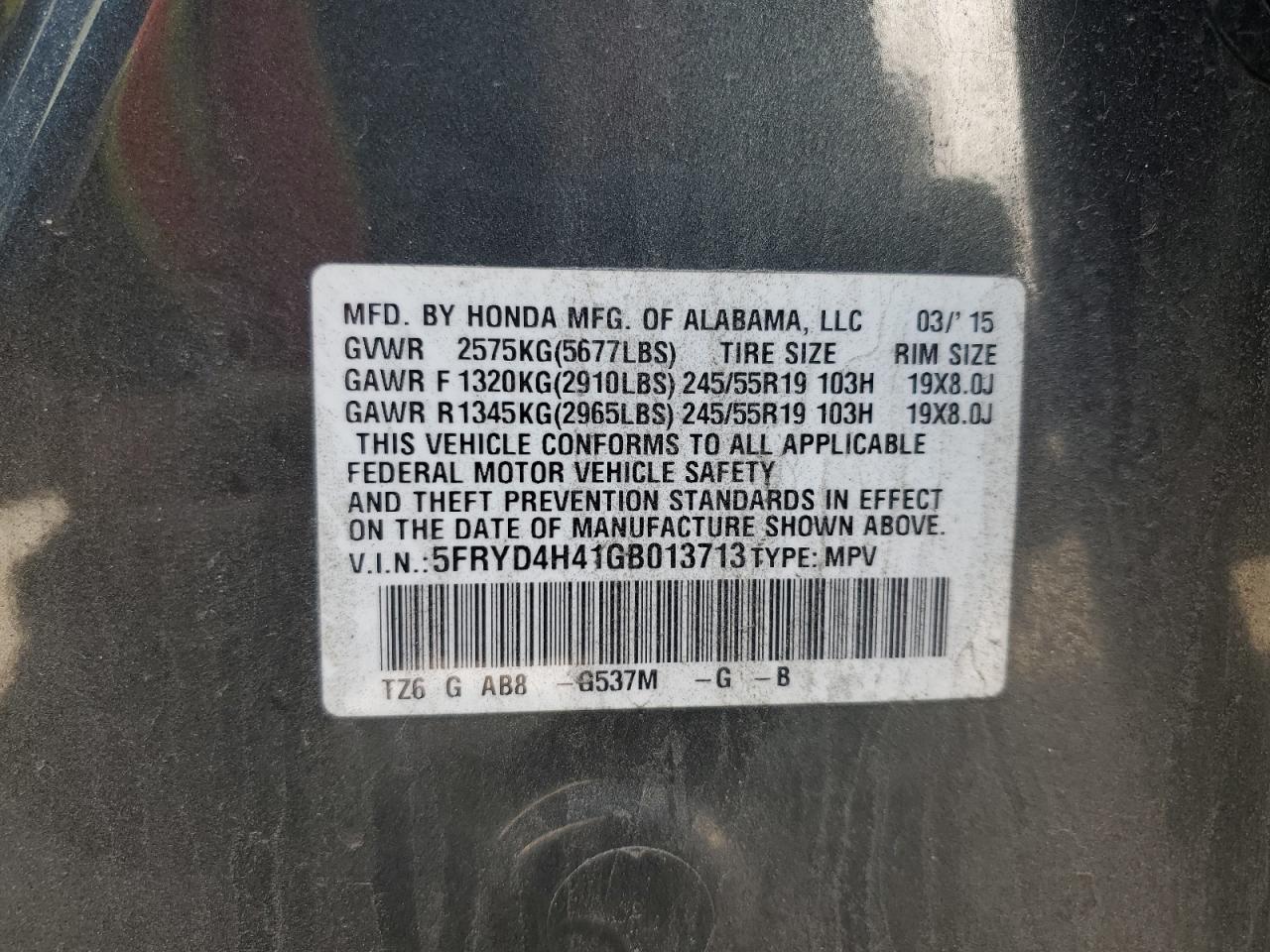 2016 Acura Mdx Technology VIN: 5FRYD4H41GB013713 Lot: 63356295
