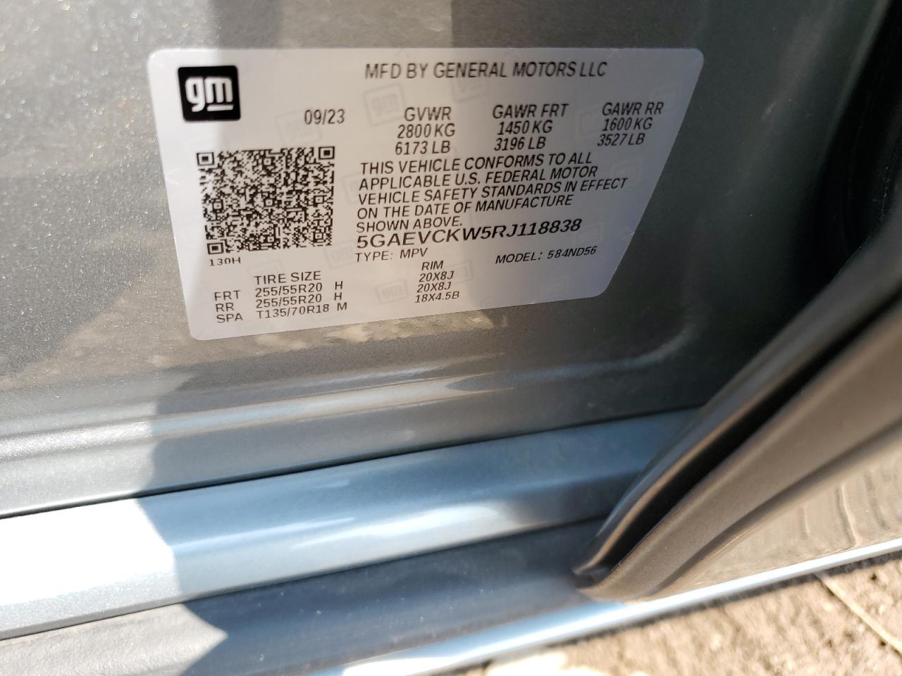 2024 Buick Enclave Avenir VIN: 5GAEVCKW5RJ118838 Lot: 66883595