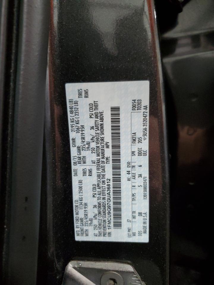 2016 Ford Escape Se VIN: 1FMCU9G97GUA36812 Lot: 66578375