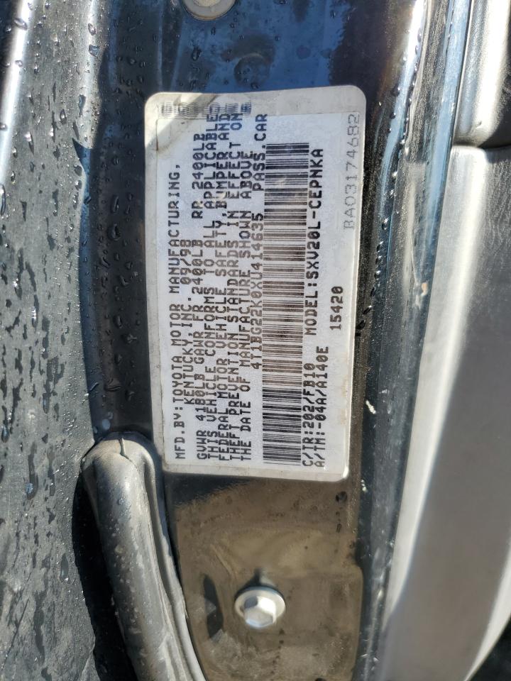 1999 Toyota Camry Ce VIN: 4T1BG22K0XU414635 Lot: 65087515