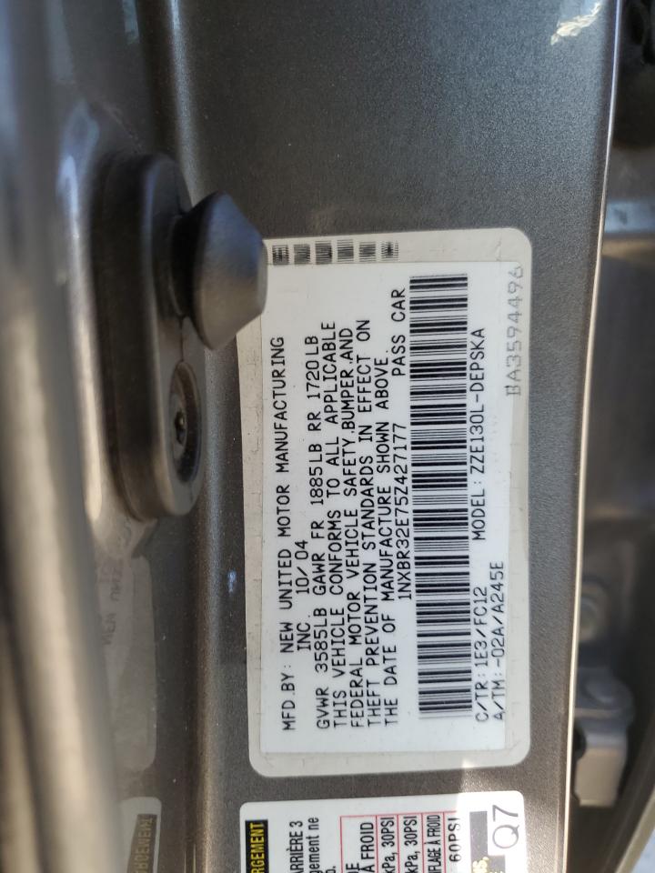 1nxbr32e75z427177 1NXBR32E75Z427177 2005 Toyota Corolla Ce