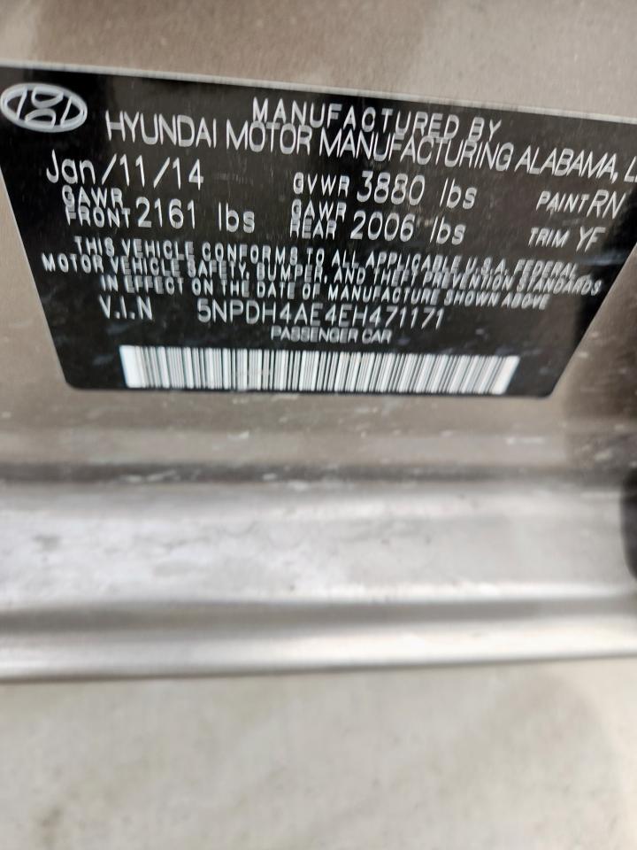 2014 Hyundai Elantra Se VIN: 5NPDH4AE4EH471171 Lot: 63584945
