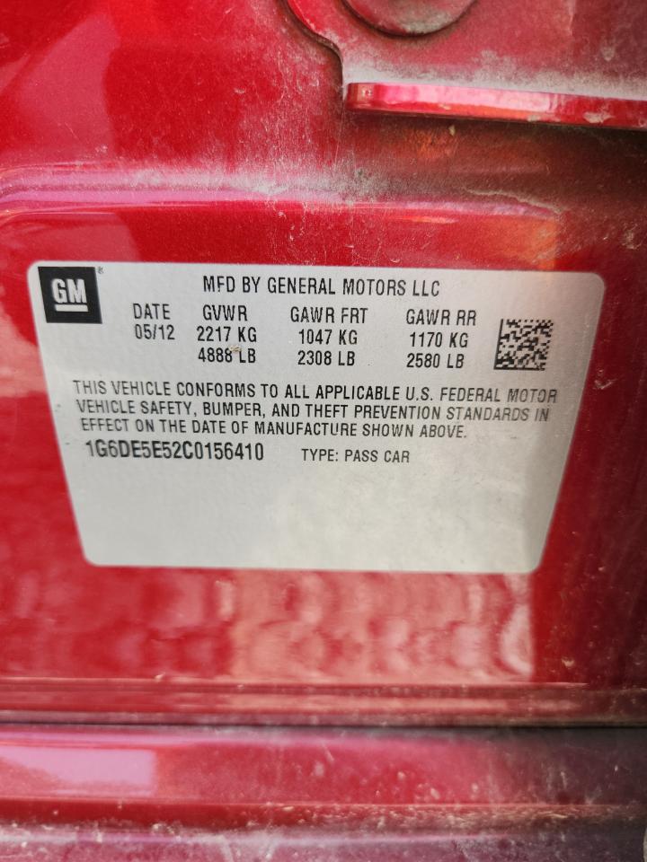 2012 Cadillac Cts Luxury Collection VIN: 1G6DE5E52C0156410 Lot: 84908885